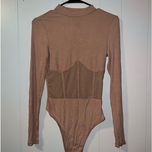 Nude long sleeve bodysuit